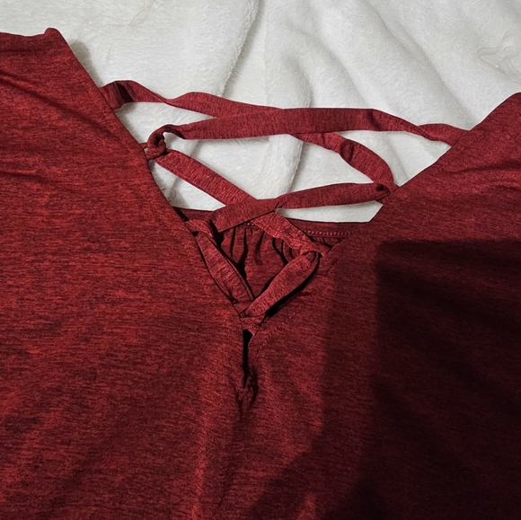 Apt 9 maroon top Size Xl New With Tags Crisscross - Picture 2 of 3